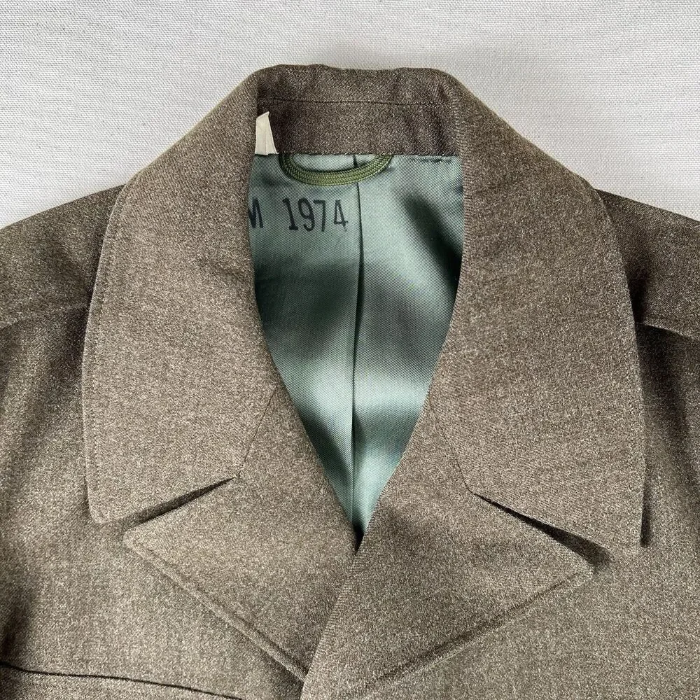 Vintage‎ 50s Wool Serge Olive Drab Jacket Men’s 38R Green Collared Staff Sargent